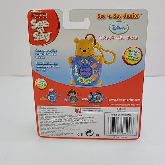 Fisher Price Disney WINNIE THE POOH SEE ‘N SAY Junior Spin toy 5" NEW - Picture 4 of 4